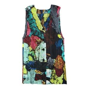 RARE Pleats Please Issey Miyake printed top